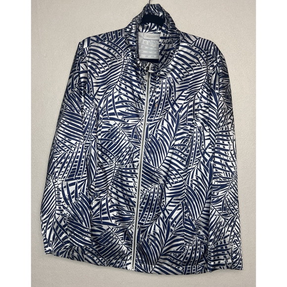 Weekends by Chico's Women's Full Zip Lightweight Jacket Size 3 (XL) Navy White - Picture 1 of 8